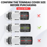 2016-2025 Toyota Tacoma Vinyl Soft Quad-fold Truck Bed Tonneau Cover (Excl. Trail Edition) 6 FT Bed Rail 098